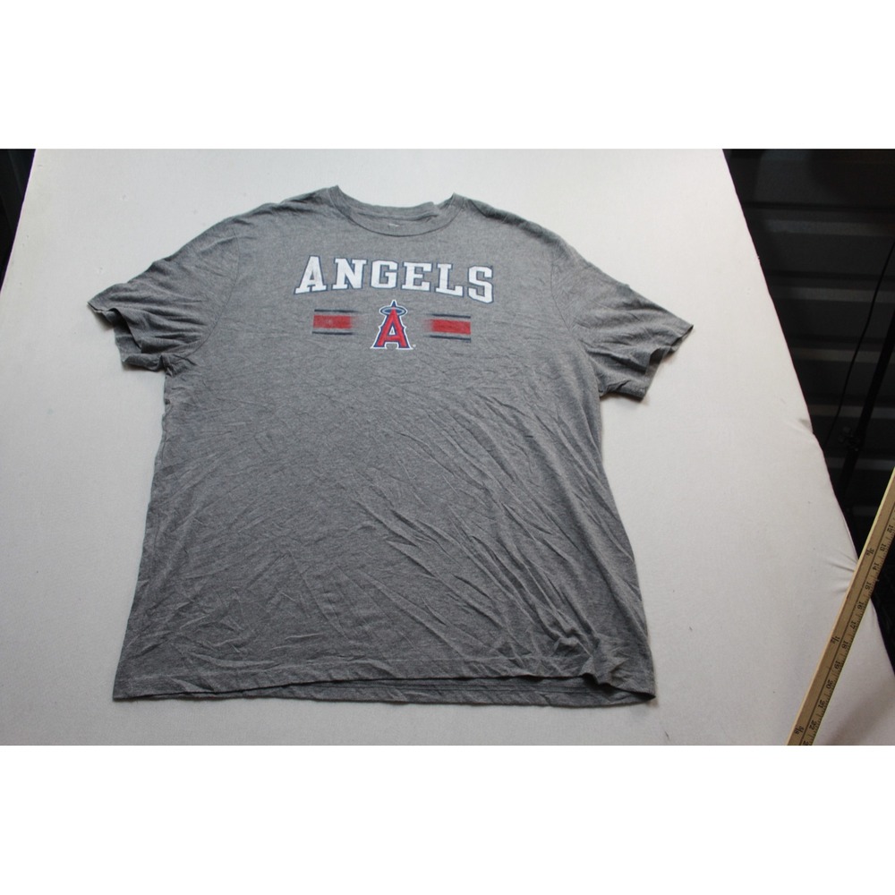 MLB Los Angeles Angels T-Shirt Mens 2XL Gray Excellent Short Sleeve Graphic Tee